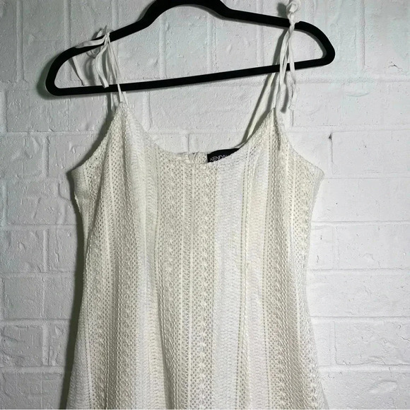 White Knit Dress Kendall & Kylie Flirty Boho Romantic Zipper String Strap - Picture 2 of 13